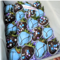 20pcs Blue & Black Sprinkles Chocolate Strawberries Gift Box